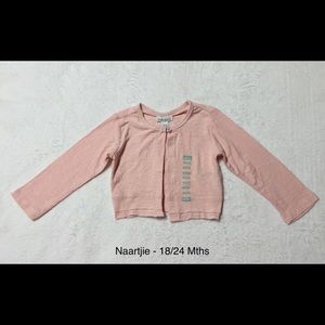 Naartjie Light Pink Cropped Cardigan - 18/24m